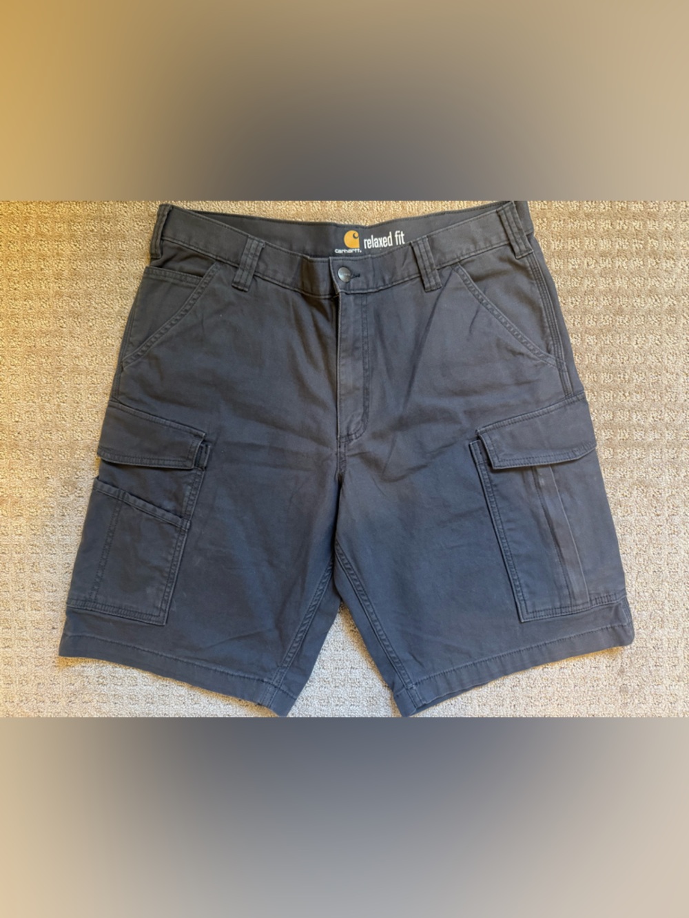 Carhartt Relaxed Fit Cargo Shorts Gray Men’s 36 Work Utility Cotton